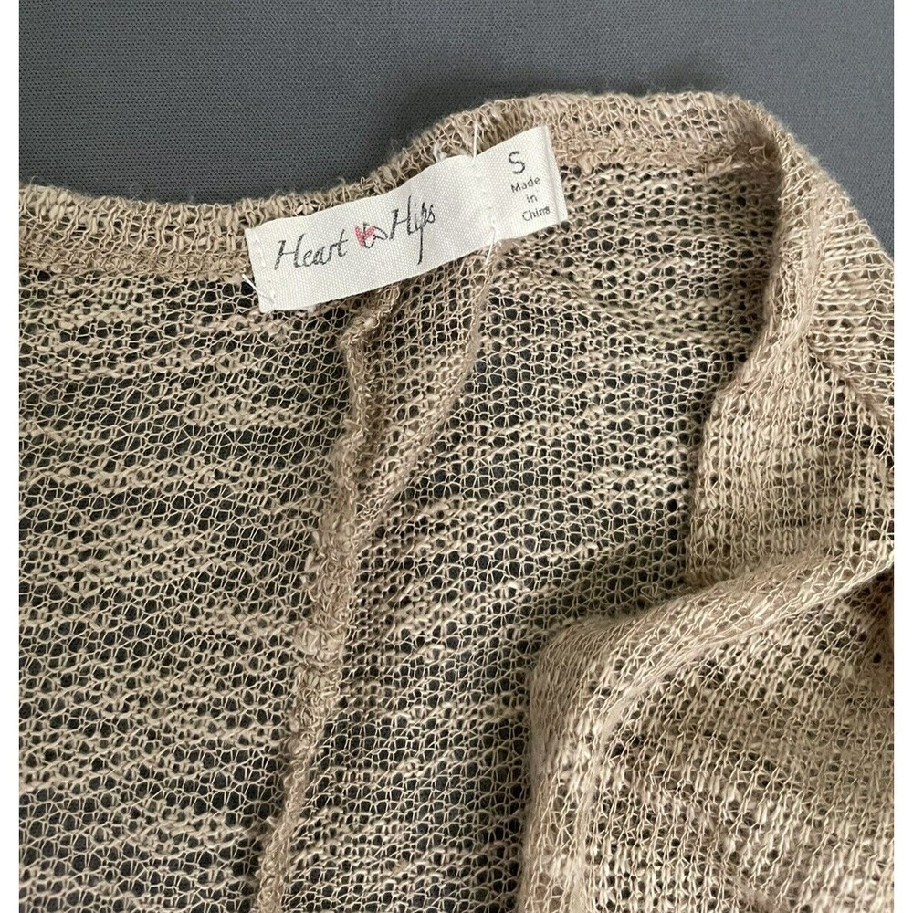 Heart Hips Women's Cardigan Brown S Small Short Sleeve Lightweight Breathable - Picture 5 of 7